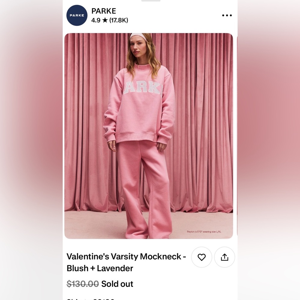 PARKE VALENTINES DAY MOCKNECK - Picture 1 of 3